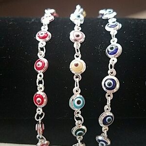Blue Evil eye Bracelet 7.25" inches